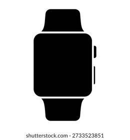 Reloj inteligente negro, gadget de tecnología moderna, dispositivo digital, tecnología portátil, aislado en fondo blanco, gráfico de Vector