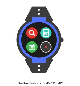 Black Smartwatch or Watch Phones Wearable Technology Vector