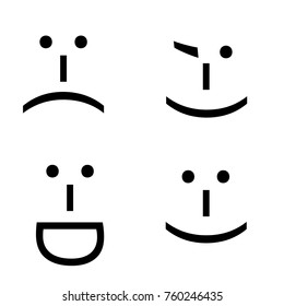 black smiles on white background set