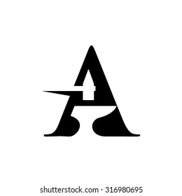 Black Smith Letter A Logo.