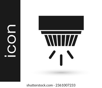 Black Smoke alarm system icon isolated on white background. Smoke detector.  Vector