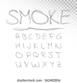 Black Smoke Alphabet  font  abc transparent white background  Vector illustration  Font  ABC  alphabet set  Font  ABC  alphabet image  Font  ABC  alphabet smoke vector 