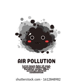 black smoke cartoon vector.ari pollution concept.pm 2.5 .