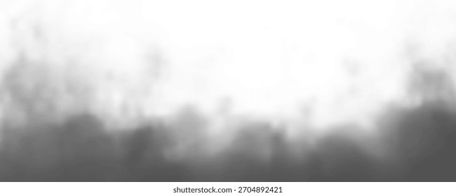 Humo negro o nubes sobre un fondo transparente 