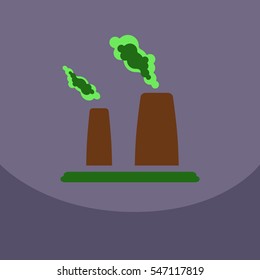 black smoke floating from Multiple smokestack vector
