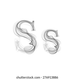 Black Smoke font on white background. Letter S. Vector illustration alphabet