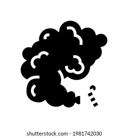 vector de icono de glifo de humo negro. signo de humo negro. símbolo de contorno aislado ilustración negra