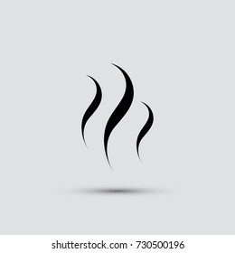 black smoke icon on white background close-up