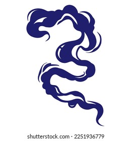 Black smoke, Japanese smoke, vector clipart smoke. Vector illustration