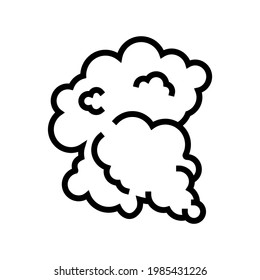 vector de icono de la línea de humo negra. signo de humo negro. símbolo de contorno aislado ilustración negra