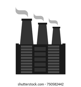 Black smoke pipes of factory. Ecological catastrophy. Industrial landscape. Plant poisonous emissions. Environmental pollution. Vector illustration
