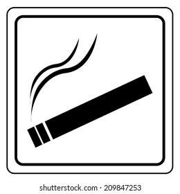 Black smoking area label. Smoking Area Vector Sign.