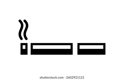 Black smoking cigarette icon flat vector design