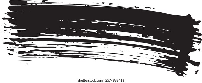 black smooth stroke made with the help of a brush with the help of a single movement of the hand, for a variety of designs