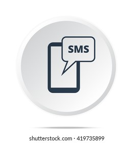 Black Sms Icon On White Web Stock Vector (Royalty Free) 419735899 ...