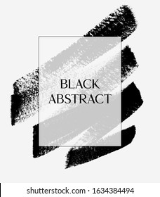 Black smudge zigzag isolated on white background. Beautiful grunge trace. Vector.