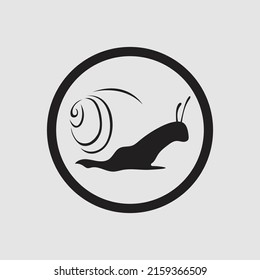 black Snail logo vector on gray background 