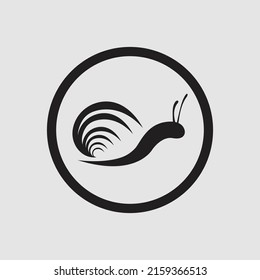 black Snail logo vector on gray background 