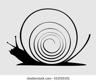 black snail on a white background vector