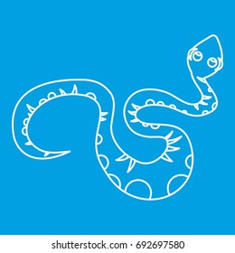 Black snake icon blue outline style isolated vector illustration. Thin line sign