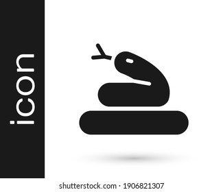 Black Snake icon isolated on white background.  Vector