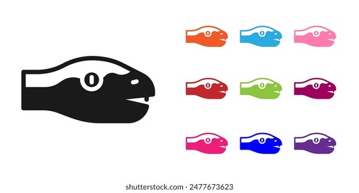 Black Snake icon isolated on white background. Set icons colorful. Vector