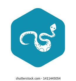 Black snake icon. Simple illustration of black snake vector icon for web
