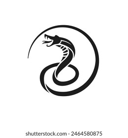 black snake icon vector illustration concept design template web