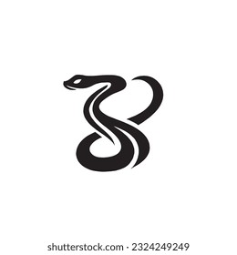 black snake logo on a white background