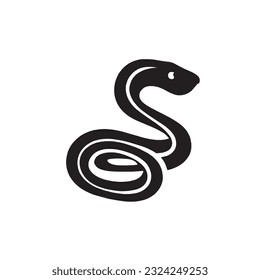 black snake logo on a white background