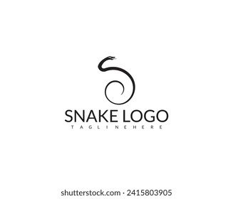 black snake logo on a white background design.