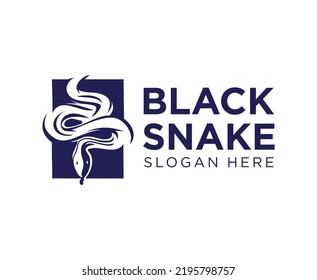 Black snake logo silhouette vector isolated illustration on a white background icon of the serpent