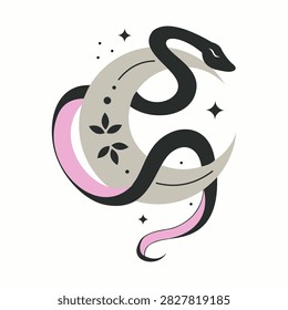 Serpiente negra y luna