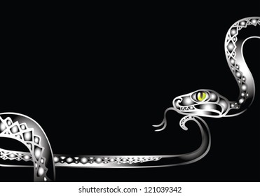 Black snake on black background - vignette