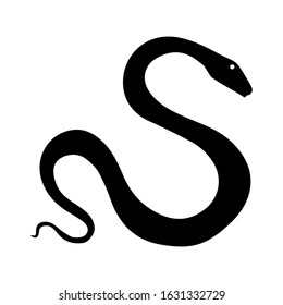 Black Silhouette Snake Isolated Symbol Icon Stock Vector (Royalty Free ...