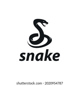 Black Snake power of cobra Logo Design simple minimalist