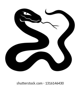 Black snake sign on a white background.