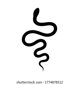 Black Silhouette Snake Isolated Symbol Icon Stock Vector (Royalty Free ...