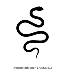 Black Silhouette Snake Isolated Symbol Icon Stock Vector (Royalty Free ...