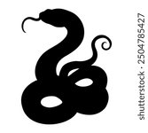 Black Snake Silhouette Transparent Background