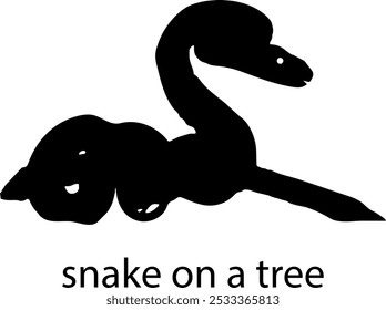 Fondo transparente de la silueta de la serpiente negra. Vector