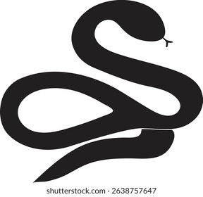 Black Snake Silhouette Vector Illustration