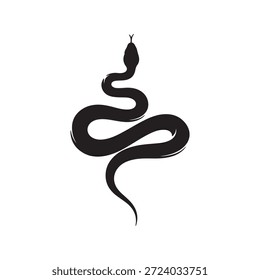 Black Snake silhouette vector illustration on white background