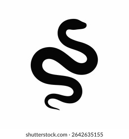 Black snake simple silhouette illustration