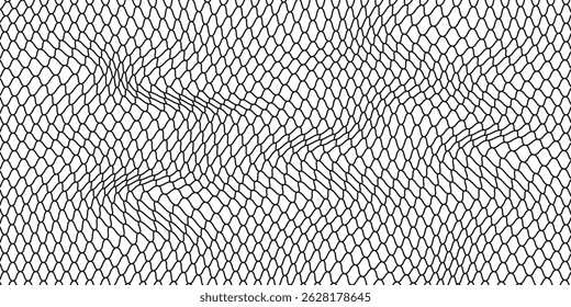 Black snake skin pattern isolated on white background
