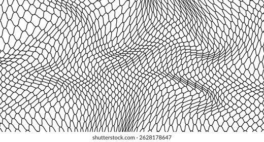 Black snake skin pattern isolated on white background