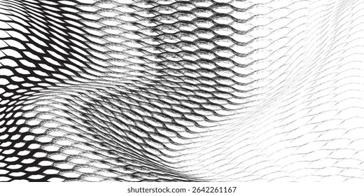 Black snake skin pattern isolated on white background eps 10	