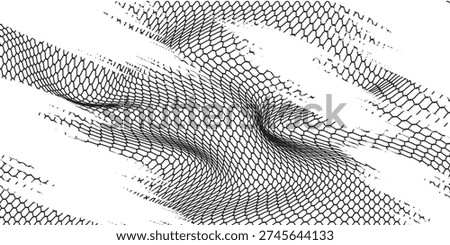 Black snake skin pattern protected on white 