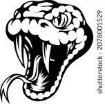 Black Snake vector illustration for tattoo design.