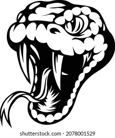 Black Snake vector illustration for tattoo design.
